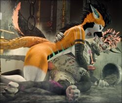 3d_(artwork) absurd_res animal_genitalia animal_penis anthro ass blender_(artwork) bodily_fluids body_writing canid canine canine_genitalia canine_penis clothed clothing collar cum degradation degrading_tattoo detailed_background digital_media_(artwork) dirty dirty_feet duo erection feet female fox fur genital_fluids genitals hair hi_res humiliation knot lill_esp lill_espion looking_pleasured male male/female male/male male_penetrating mammal markings multicolored_body multicolored_fur musk nude open_mouth outside peeing peeing_inside penetration penis public public_nudity public_sex public_use rexouium saliva saliva_string sex slave smile smoke street submissive tail tail_markings tattoo tongue urine urine_in_ass watersports widescreen writing_on_butt