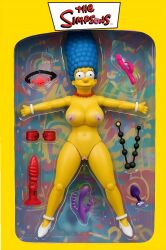 ai_generated anal_beads ball_gag breasts buttplug dildo high_heels jewel_buttplug large_anal_beads large_buttplug marge_simpson packaging pussy sex_toy tagme the_simpsons
