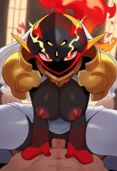 1boy 1boy1girl 1girls 777form777 ai_generated anal anal_cowgirl anal_juice anal_sex anus armarouge armor blush breasts breasts_out bride cathedral cowgirl_position female female_pokemon flames half-dressed heart huge_breasts looking_at_viewer makeup male motion_lines nipples penis penis_in_ass pokemon pokemon_sv pov_crotch pov_eye_contact pussy red_eyes sex simple_background sweat thick_thighs thighhighs thighs vagina wedding_dress wedding_veil