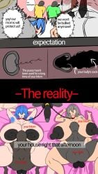 armpit_fetish armpit_hair armpits arms_behind_head big_breasts big_penis black_body blacked blue_hair breasts breasts_bigger_than_head bully chained chained_collar chained_neck chains cinthya!!_(r18) cuckold dark_nipples erect_nipples fat_ass grabbing_torso gray_hair huge_ass huge_breasts hyper_breasts interracial lipstick massive_ass massive_breasts milf mom_with_bully mommy motherly_cuckold nipples ntr small_penis son straight text thick_ass uterus uterus_penetration vaginal_penetration white_body