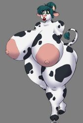 amajour anthro big_breasts bovid bovine breasts brewheardt cattle female hi_res hooves huge_breasts lipstick makeup mammal nude obese overweight solo thick_thighs