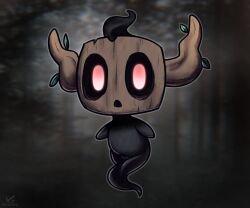 6:5 black_body digital_media_(artwork) elemental_creature female flora_fauna forest generation_6_pokemon genitals ghost hi_res humanoid humanoid_genitalia innie_vulva looking_at_viewer night nintendo nipples nude open_mouth outside phantump plant pokemon pokemon_(species) pseudo_hair red_eyes solo spirit tail tree vulva zeklullaby