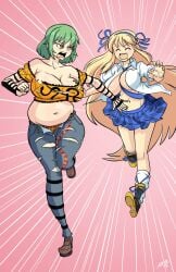 axel-rosered big_breasts fat fat_female hikage_(senran_kagura) katsuragi_(senran_kagura) ripped_clothing senran_kagura senran_kagura_(series) tagme