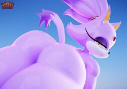 blaze the cat from sega by shachath3d