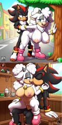 1boy 1boy1girl 1girls ai_generated cafe female hedgehog lanolin_the_sheep male male/female pixai shadow_the_hedgehog sheep silverknight395 sonic_(series) sonic_the_hedgehog_(series) tagme