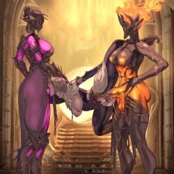 1girls 2futas aceavoeexkillo ember_(warframe) ember_heirloom_(warframe) female futa_on_female futanari marie_leroux tagme valkyr_(warframe) valkyr_heirloom_(warframe) warframe wisp_(warframe)