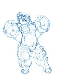 bear biceps female gettar82 muscles muscular muscular_arms muscular_female muscular_legs muscular_thighs needs_breasts panda pecs