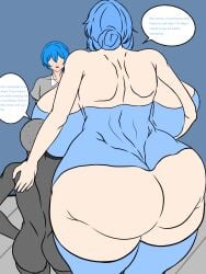 back_view big_breasts big_penis big_sister black_body black_penis blue_dress blue_hair bouncing_breasts breast_focus breasts breasts_bigger_than_head bully choker cinthya!!_(r18) cuckold dark_nipples dress erect_nipples fat_ass hand_on_breast huge_ass huge_breasts hyper_breasts lipstick long_hair massive_ass massive_breasts nipples nipples_visible_through_clothing ntr older_sister older_sister_younger_brother sister sister_and_brother sister_cuckold sisterly_cuckold socks surprised text thick_ass thick_legs thick_thighs thighs tounge_out white_body