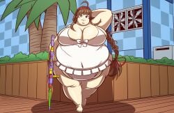 axel-rosered belly big_breasts overweight overweight_female ryoubi_(senran_kagura) senran_kagura senran_kagura_(series) swimsuit thick