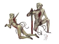 2d ass back_view bald blood blood_drip blood_stain completely_nude cuntboy die_of_death die_of_death_(roblox) indifferent looking_away mequot mequot_(die_of_death) no_background nude peanut.avi plant roblox roblox_game self_upload shining_eyes skinny small solo_focus suggestive suggestive_pose sword tagme thorns undead white_background zombie