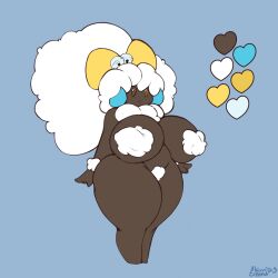 anthro bells big_ass big_belly big_breasts breasts dark-skinned_female female female_only flora_fauna hi_res pokémon_(species) pokemon shiny_pokemon shiny_whimsicott shivvisketch tagme thick_thighs whimsicott wide_hips