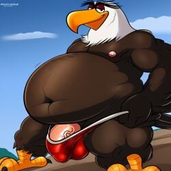 accipitrid accipitriform ai_generated angry_birds anthro avian bald_eagle balls beak big_belly bodily_fluids brown_feathers bulge civitai claws cloud columbia_pictures detailed_eyes eagle eyebrows fat fat_belly furry genitals hi_res horny horny_male looking_at_viewer male male_only mighty_eagle navel nipples obese obese_male overweight overweight_male penis pupils red_speedo rovio rovio_animation rovio_entertainment sea_eagle sega sex sky smile smiling_at_viewer solo sony speedo sunny tail tail_feathers text the_angry_birds_movie two-tone_body two_tone_feathers unibrow veiny_penis water waterwark white_feathers white_hair yellow_beak