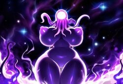 ai_generated curvy eldritch_abomination eldritch_being eldritch_horror glowing horror horror_(theme) huge_breasts nipples novelai nude pussy solo space thick_thighs voluptuous voluptuous_female
