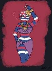 big_breasts breasts clothing countryhumans countryhumans_girl edit edited female female_only flower genitals hawaii_(countryhumans) heart hi_res highres humanoid naval_artist_(artist) necklace smile statehumans statehumans_girl