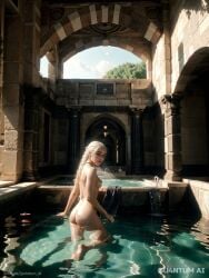 actress ai ai_generated ai_hands barefoot bath big_breasts celebrity choker cleavage daenerys_targaryen detailed emilia_clarke exposed exposed_breasts feet female female_only game_of_thrones high_quality hourglass_figure hyperrealistic leak leaked looking_at_viewer naked no_bra qu4ntumai small_waist stable_diffusion