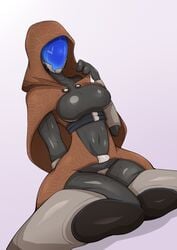 bodysuit cloak darkdragoon fully_clothed mask mass_effect quarian skintight_bodysuit