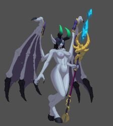 1girls black_hair blackguard blizzard_entertainment burning_legion demon demon_girl demon_horns demon_wings demoness dreadlord dreadlord_jaina heroes_of_the_storm horns jaina_proudmoore nathrezim nude solo warcraft wings world_of_warcraft