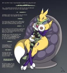 anthro ball_gag bandai_namco bound breasts canid canine claws crossover digimon digimon_(species) edging eeveelution energy_drain espeon female femdom fox fur generation_2_pokemon green_fur male male/female malesub mammal nintendo orgasm_denial permanent permanent_bondage pokemon pokemon_(species) raevild renamon smile white_body white_fur yellow_body yellow_fur