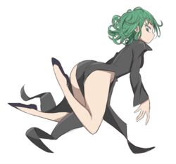 1girls ass female female_only flowerpigeon73 green_eyes green_hair looking_at_viewer one-punch_man revealing_clothes solo tagme tatsumaki