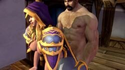 1girls 3d animated big_breasts blizzard_entertainment blonde_hair human human_(world_of_warcraft) jaina_(hots_model) jaina_proudmoore light-skinned_female light-skinned_male light_skin multicolored_hair no_sound sex tagme video warcraft world_of_warcraft