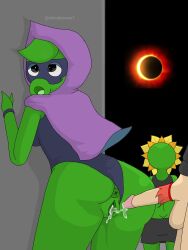 1boy 2girls cum cum_in_pussy cum_inside eclipse female green_shadow_(pvz) male peashooter_(pvz) plants plants_vs._zombies plants_vs_zombies plants_vs_zombies:_garden_warfare plants_vs_zombies:_heroes slendyeevee solar_flare_(pvz)