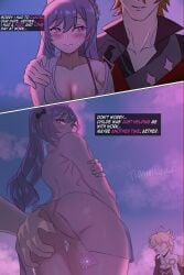 aether_(genshin_impact) anal_fingering ass ass_focus ass_grab big_breasts breasts childe_(genshin_impact) cuckold cuckolding cum cum_in_pussy cum_inside genshin_impact impregnation keqing_(genshin_impact) netorare ntr ovum pussy_juice pussy_juice_drip smile smirk smirking sweat sweatdrop tartaglia_(genshin_impact) thighs tiramisu44 traced