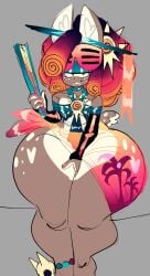 2023 barefoot dedoggyskullz dress fat_ass femboy furry gay hellhoundzzzzz male moochi_(deaddoggyskullz) multicolored_dress multicolored_hair sexy tagme thick_thighs voluptuous voluptuous_anthro wide_hips wkkeezy(artist)