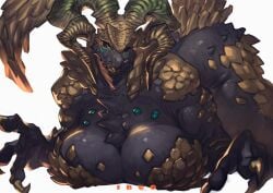 big_breasts horns huge_breasts ibuo kulve_taroth monster_hunter thick_thighs