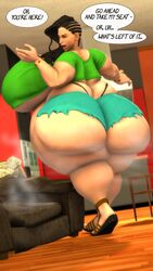 1girls 3d 4k absurdres ass big_belly brazilian brazilian_female breasts dark-skinned_female female female_only highres hyper_ass hyper_breasts latina laura_matsuda looking_at_viewer musk rattledbonezone sandals smell solo source_filmmaker street_fighter street_fighter_v strongfat thick_thighs thong wide_hips