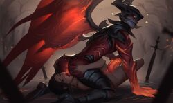 1boy 1girls aatrox aatrussy black_hair cunnilingus cuntboy darkin female league_of_legends league_of_legends:_wild_rift male pale_skin pussy riot_games vatheja