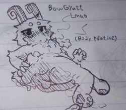 1boy 1male anthro anus ass back_view bad_grammar balls big_blue_bubble bowgart curvy horns irougaki laying_down laying_on_back lidded_eyes male monochrome monster monster_boy my_singing_monsters my_singing_monsters:_dawn_of_fire solo spreading tail traditional_media_(artwork)