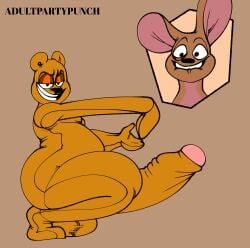 adultpartypunch biting_lip feminine_male hyper hyper_ass hyper_breasts imminent_sex kanga large_ass male/female male_focus plushophilia pooh_bear thick_thighs winnie_the_pooh_(franchise)