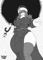 1girls absurd_res big_breasts clothing fairy_tail female female_only greyscale juvia_lockser looking_at_viewer monochrome raining redraw smiling smiling_at_viewer solo thegoldensmurf thick_thighs thigh_squish thighhighs umbrella viewed_from_below white_background wide_hips