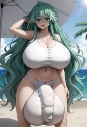 1futa ai_generated anime aqua_hair balls_bigger_than_penis balls_under_clothes beach beach_umbrella big_balls big_breasts big_penis bikini bulge civitai cleavage date_a_live flaccid flaccid_penis full-package_futanari futa_only futanari green_eyes green_hair hair_between_eyes hair_tucking huge_balls huge_breasts huge_bulge long_hair looking_at_viewer mizuiro01 natsumi_(date_a_live) ocean open_mouth outdoors panties penis_under_clothes penis_under_panties solo solo_futa standing testicles tucking umbrella underwear very_long_hair white_bikini white_panties