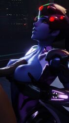 3d animated blue_skin boobjob dark-skinned_male gloves kneeling large_penis looking_at_viewer male multiple_views on_knees outercourse overwatch paizuri penis pleasure_face pov smile sound tagme titjob video waosart widowmaker yellow_eyes