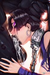19_inches_of_venom 1boy 1girls alien artist_name balls big_breasts big_penis blush breasts closed_eyes cum cum_drip cum_in_mouth cum_inside deepthroat dominant_male face_fucking fellatio holding_hair makeup_running male marvel marvel_comics marvel_rivals my_kinky_queen penis psylocke psylocke_(sai)_(vengeance) ripped_clothing saliva_drip tears_of_pleasure throat_fuck throatpie venom_(marvel) venom_(marvel_rivals)