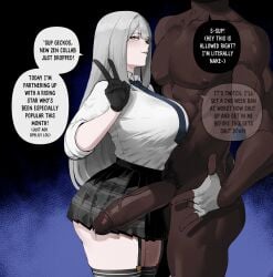1boy 1girls 2025 2d abs big_breasts black_penis breasts cfnm clothed_female_nude_male cucked_fans cuckold dark-skinned_male dark_penis dark_skin dialogue english_text female fingerless_gloves garter_straps genital_fluids gloves hi_res human interracial large_breasts large_penis light-skinned_female light_skin looking_at_viewer male muscles muscular muscular_male netorare ntr peace_sign penis precum pubic_hair pussy pussy_juice pussy_juice_drip raceplay skindentation skirt tagme text thiccwithaq thick_thighs thigh_highs thighs tie v valentine's_day vein veiny veiny_penis virtual_youtuber white_hair yellow_eyes zentreya zentreya_(cyborg)