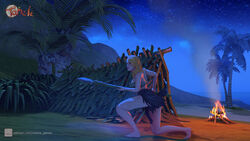 danger female island manka_games night spear survival