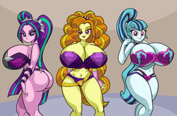 3girls adagio_dazzle aria_blaze art-2u ass big_ass bimbo breasts cleavage commission curvy equestria_girls female female_only hasbro hi_res highres hourglass_figure huge_breasts large_breasts long_hair looking_at_viewer my_little_pony navel ponytail rainbow_rocks sonata_dusk the_dazzlings thick_thighs thin_waist twintails underboob wasp_waist wide_hips