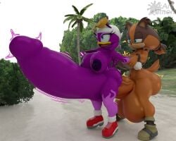 1futa 1girls 3d anthro exaggerated_anatomy exaggerated_proportions female furry futa_on_female futa_with_female futanari huge_balls huge_cock hyper hyper_balls hyper_genitalia hyper_penis hyper_testicles inkartistdemon massive_balls massive_penis penis sega sonic_(series) sonic_the_hedgehog_(series) sticks_the_badger sticks_the_jungle_badger throbbing_penis veiny_penis wave_the_swallow