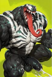 1boy ai_generated bara barazoku cum drvlar gay male male_focus male_only marvel marvel_rivals muscular muscular_male penis solo venom venom_(marvel) venom_(marvel_rivals) yaoi