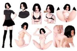 3d ass black_hair bra breasts character_sheet choker cowgirl_position doggy_style doomer_girl egirl emo fellatio female goth honey_select light_skin male meme missionary_position nipple_piercing nipples nude oral penetration penis petite professionalbean skirt studio_neo thighhighs thighs tongue unseen_male_face vagina vaginal_penetration white_background wojak_comics