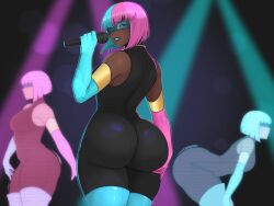 1girls alice_(dispatch) ass breasts dark-skinned_female dark_skin dispatch_(game) escriba female female_focus female_only large_ass large_breasts looking_at_viewer prism_(dispatch) thick_thighs thighs tinted_eyewear twerking_position visor wide_hips