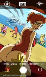alan_(smiling_friends) ass beach bikini blowjob camera camera_view charlie_(smiling_friends) dialogue glep_(smiling_friends) grabbing_ass light-skinned_female marge_simpson_(smiling_friends) phone phone_screen pim_(smiling_friends) pokenaito recording smiling_friends swimsuit tagme zoey_(smiling_friends)