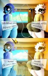 2025 2boys astro_(dandy's_world) big_ass big_butt blue_fart blush boys dandy's_world dialog dialogue dialogue_box eproctophillia fart fart_cloud fart_fetish farting farts femboy femboy_only glitch_productions gradient_background liminal_spaces male murder_drones n_(murder_drones) nyrezu onomatopoeia stomach_ache thicc thick_thighs yellow_eyes yellow_fart