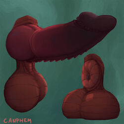 animal_genitalia anthro balls big_balls big_penis canphem dragon fully_sheathed genitals hi_res huge_cock knot male model_sheet penis ridged_penis scalie sheath solo spikes thick_penis