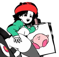 adeleine animated black_hair blush blushing breasts clothed clothed_sex colored dark_matter hand_on_ass hand_on_hip hat kirby kirby_(series) leaning_forward leggings legwear painting partially_clothed penetration sex short_hair straight tagme transparent_background transparent_png vaginal_penetration w.t.dinner