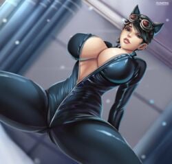 1girls batman:_arkham_city batman_(series) big_breasts catwoman cleavage dc_comics female female_focus female_only flowerxl high_resolution highres selina_kyle short_hair solo tagme very_short_hair