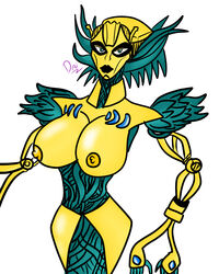 alien alien_girl beast_machines big_breasts botanica breasts looking_at_viewer maximal maximals nipples plant plant_girl robot robot_girl transformers yellow_nipples