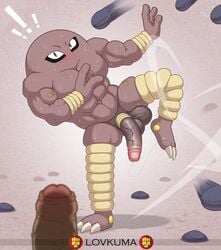 ! 3_fingers 3_toes abs athletic athletic_male band-aid bandage bean_bag biped bodily_fluids brown_body brown_eyes brown_skin circumcised distraction dodging duo erection feet fingers fist foreskin genital_fluids genitals hi_res hitmonchan hitmonlee humanoid humanoid_genitalia humanoid_penis kickboxing lovkuma male male/male male_only martial_arts mostly_offscreen_character mouthless navel nintendo nude nude_male on_one_leg penis plantigrade pokemon pokemon_(species) precum precum_string pupils signature slit_pupils solo_focus spring springs standing sweat text toes training uncut vein veiny_penis video_games